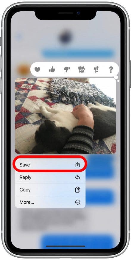 Toca Guardar para guardar la imagen en las fotos de tu iPhone.