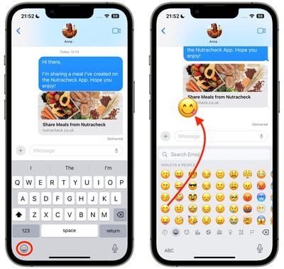 2usa emojis como mensajes adhesivos