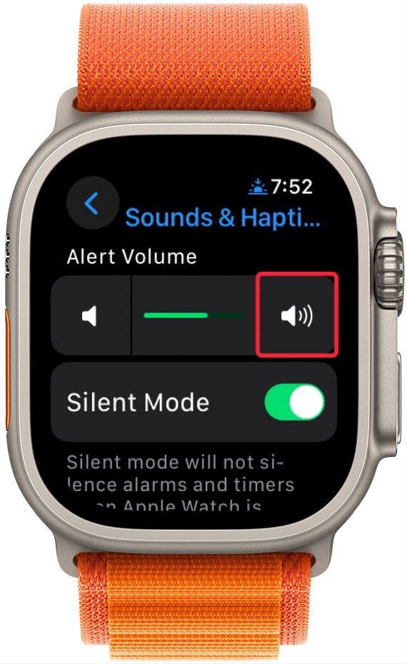 control de volumen del reloj de manzana