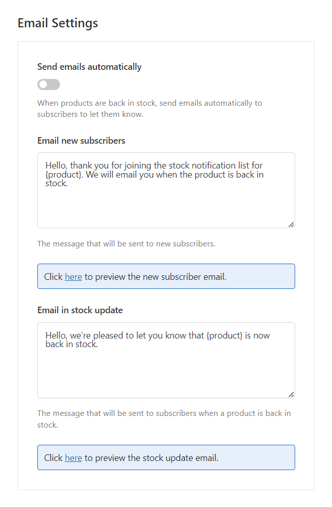 Configuración de correo electrónico del módulo de lista de espera
