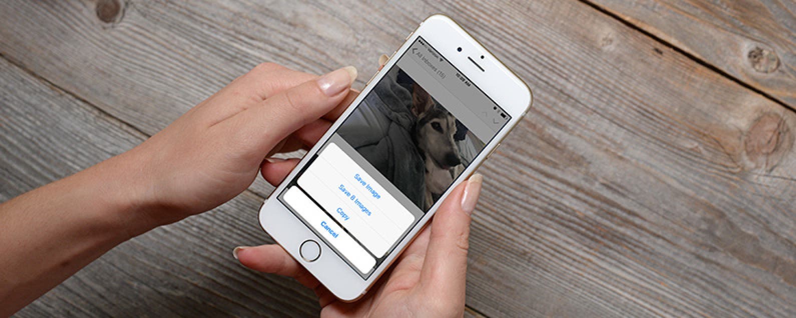 Como guardar fotos desde un mensaje o correo electronico de