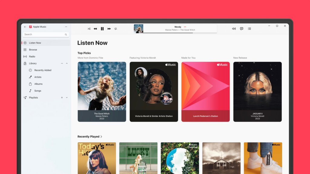 Ventanas de música de Apple