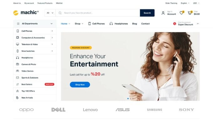 El tema Machic para Elementor y WooCommerce.
