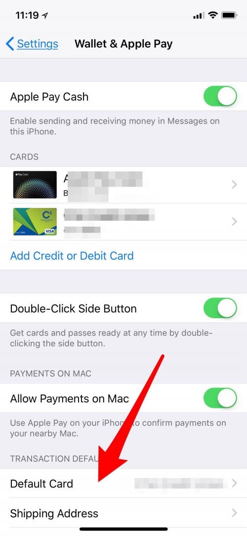 tarjeta predeterminada apple pay