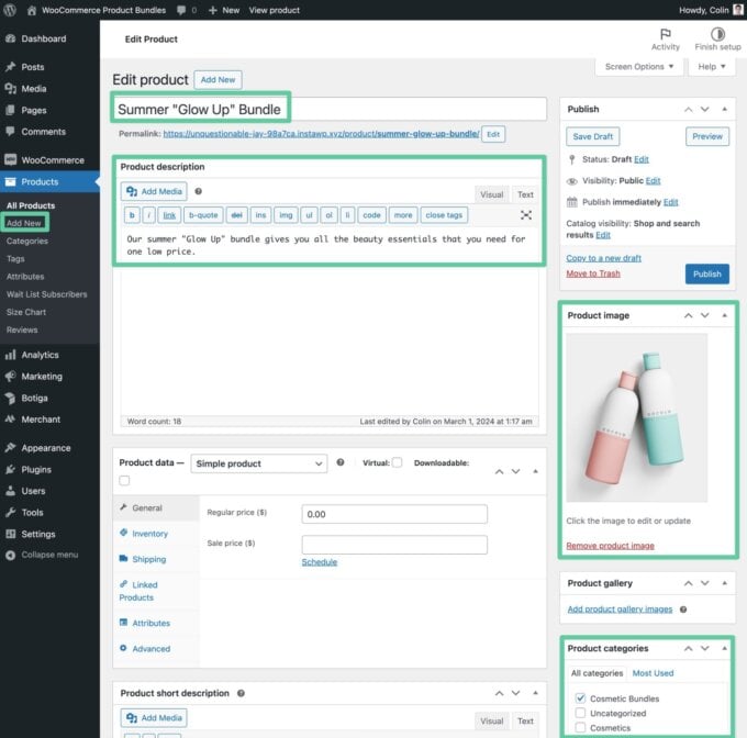Configurar detalles básicos