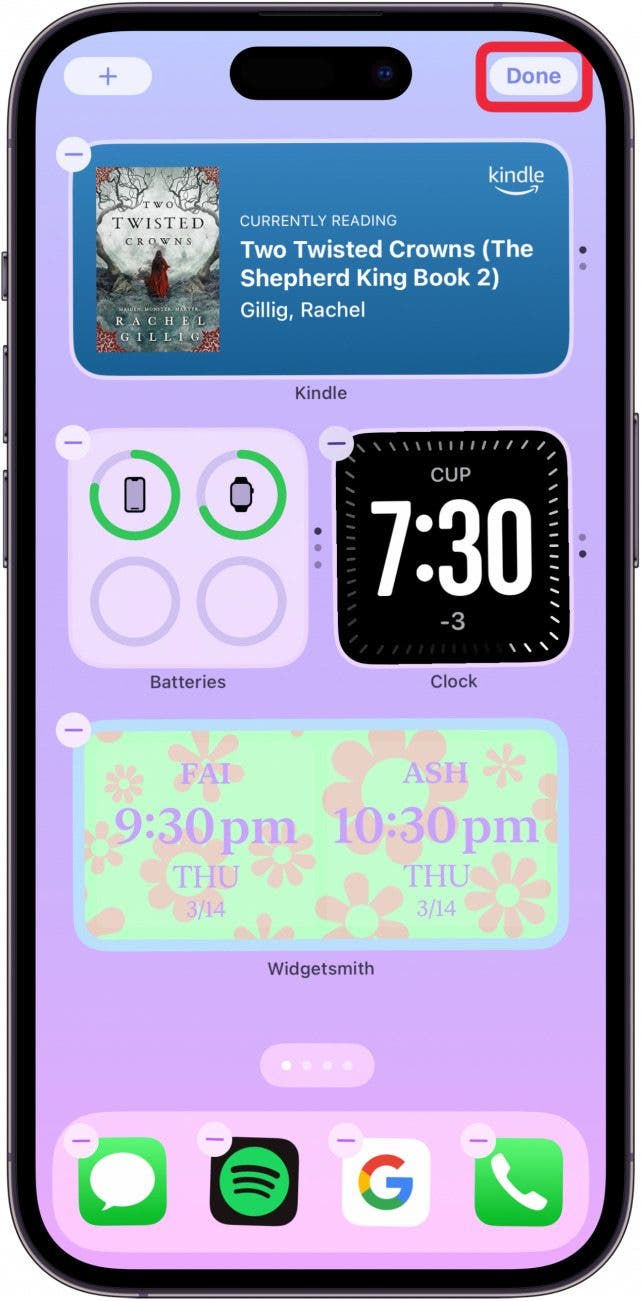 widget de reloj para la pantalla de inicio
