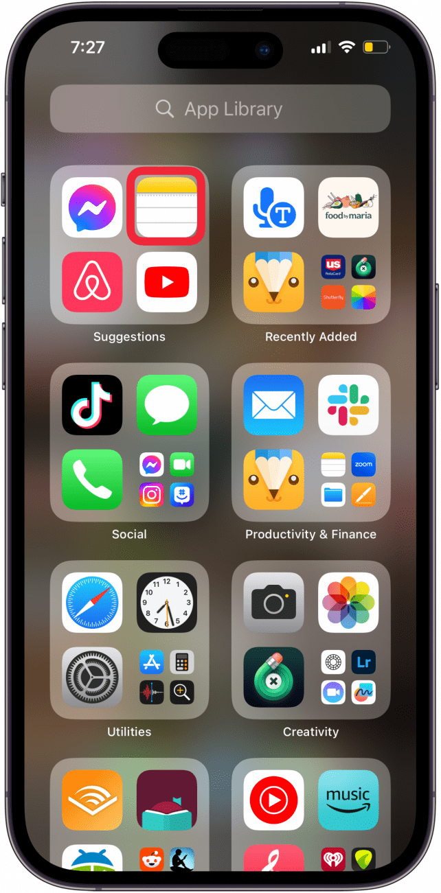 aplicación de notas para ipad y iphone