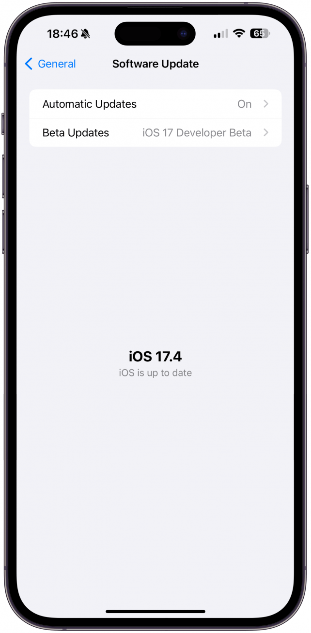 Compruebe si hay nuevas actualizaciones de iOS.