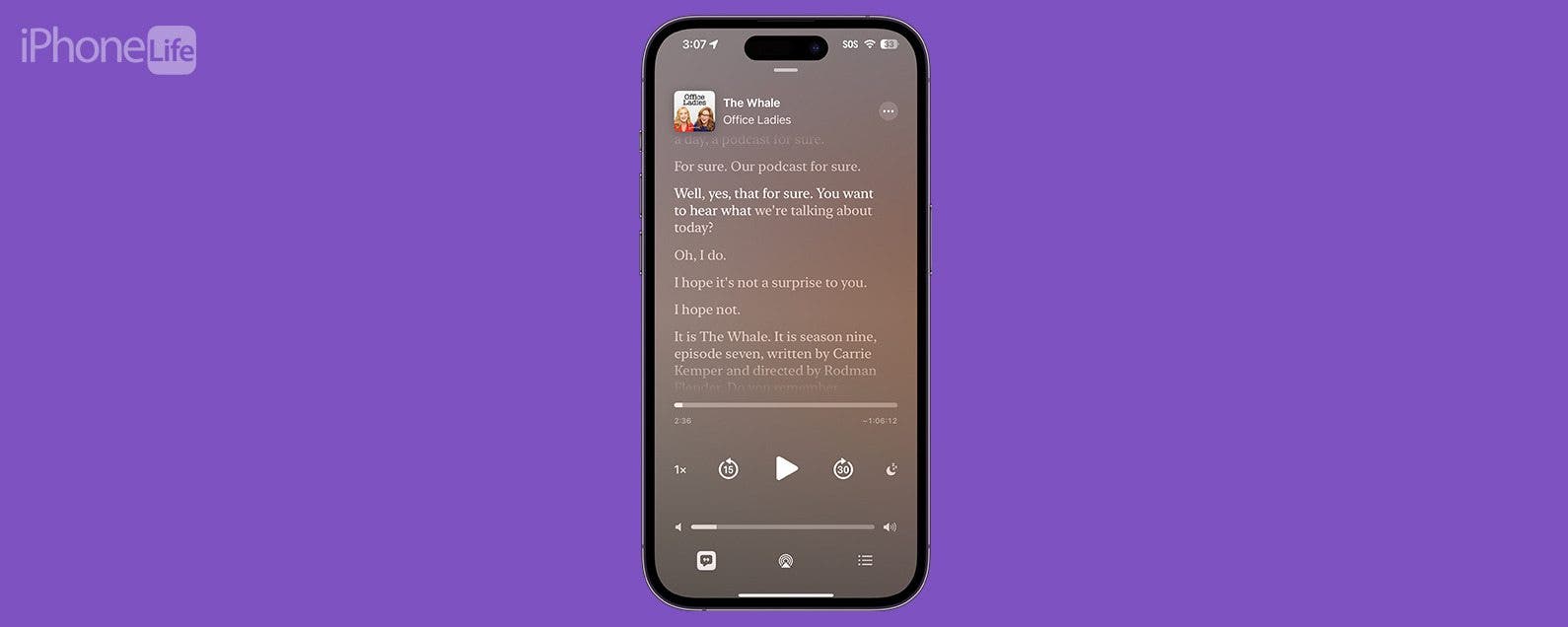 Como ver las transcripciones de podcasts en la aplicacion Podcasts