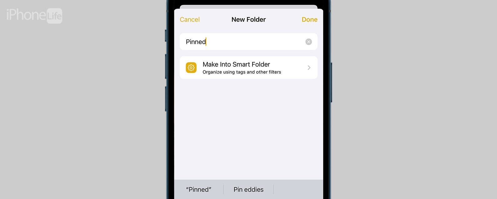 Ordene automaticamente sus notas con carpetas inteligentes
