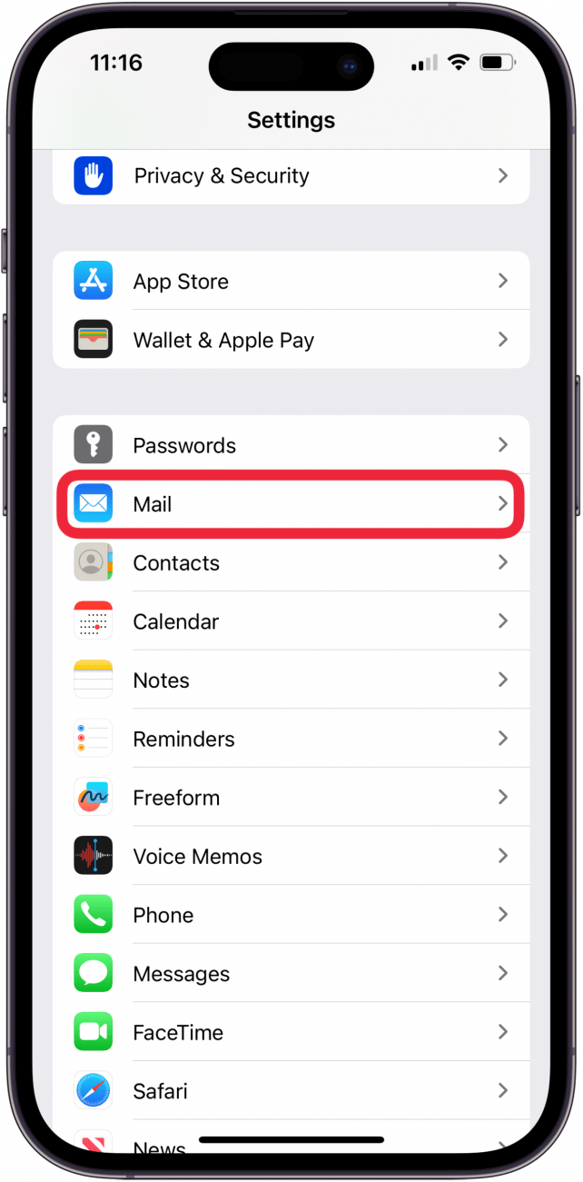 toca correo para encontrar correos electrónicos que desaparecen en el iPhone