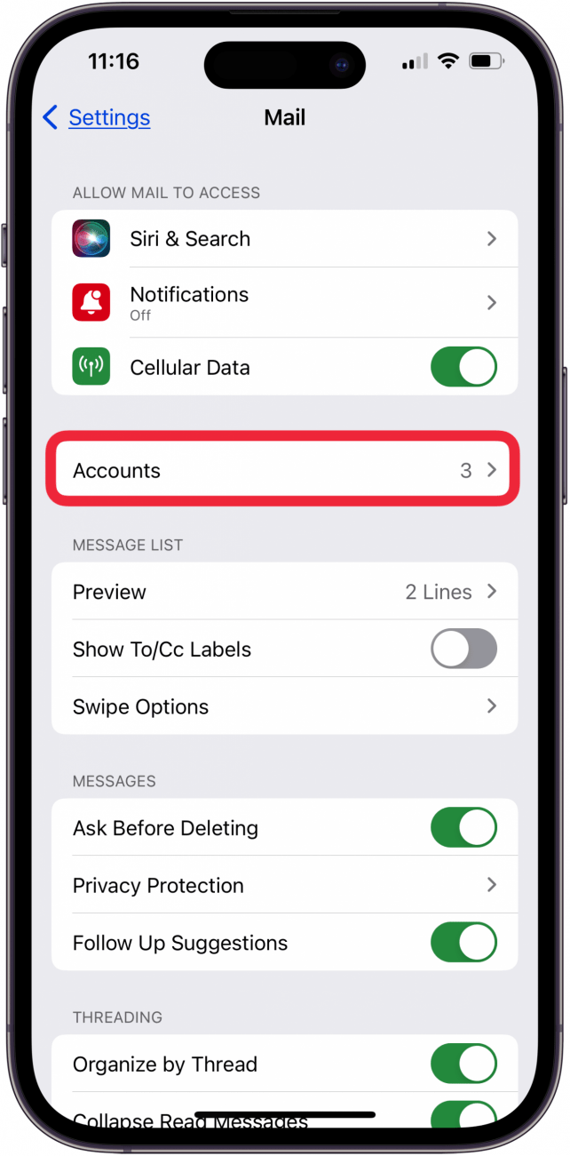Toca cuentas para encontrar correos electrónicos que desaparecen en el iPhone.PNG