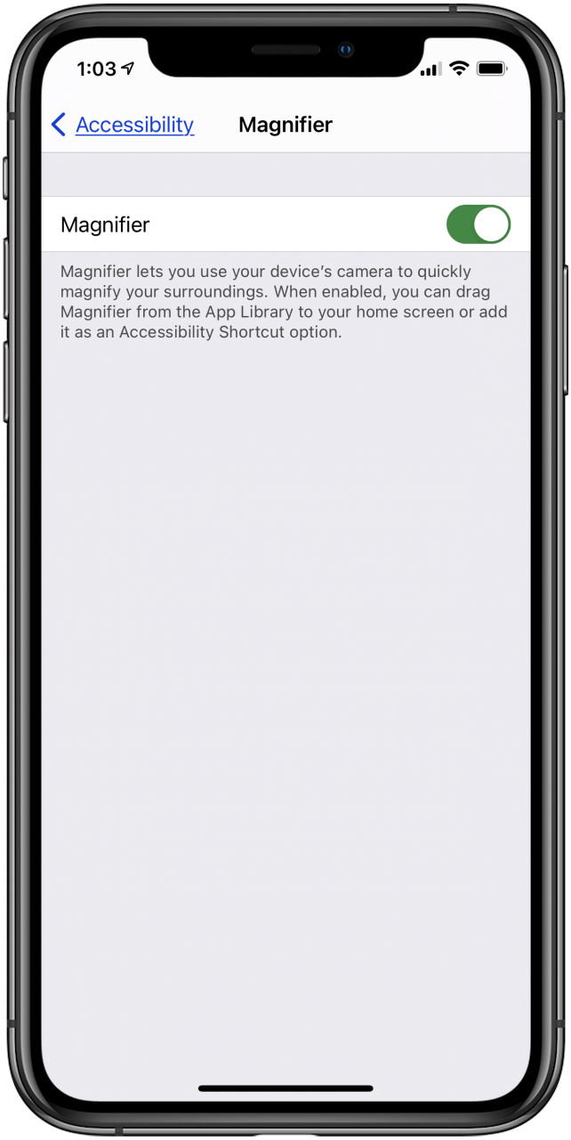 activar la lupa del iphone