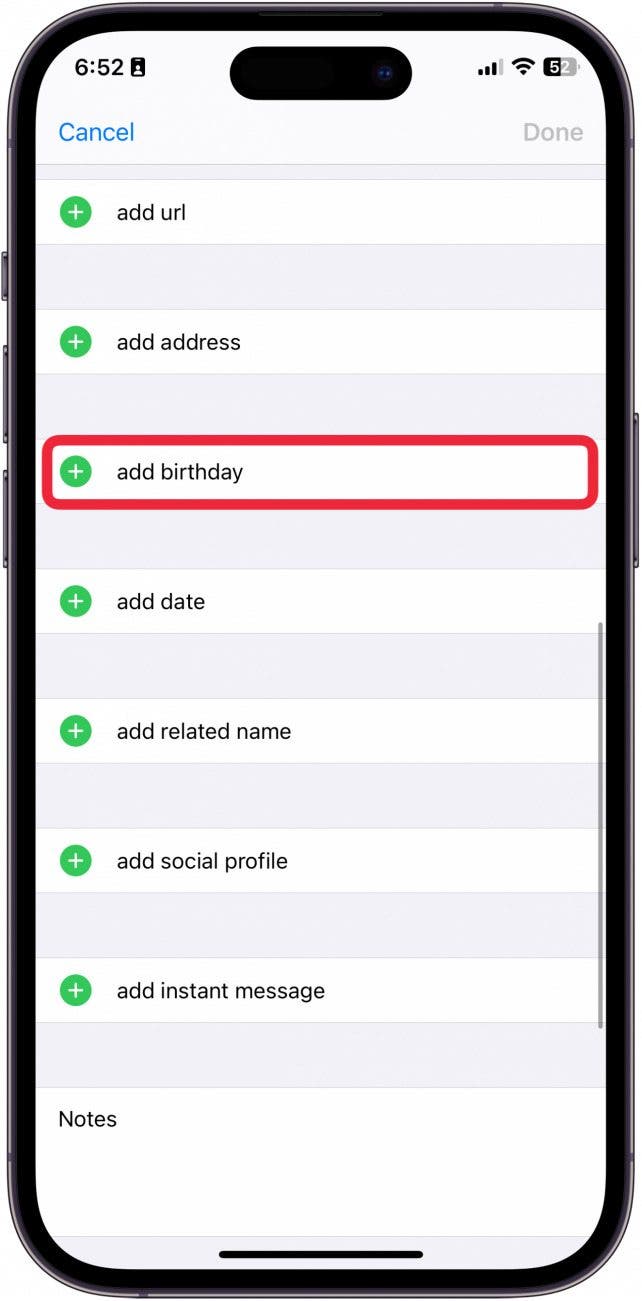 recordatorios de cumpleaños en iphone