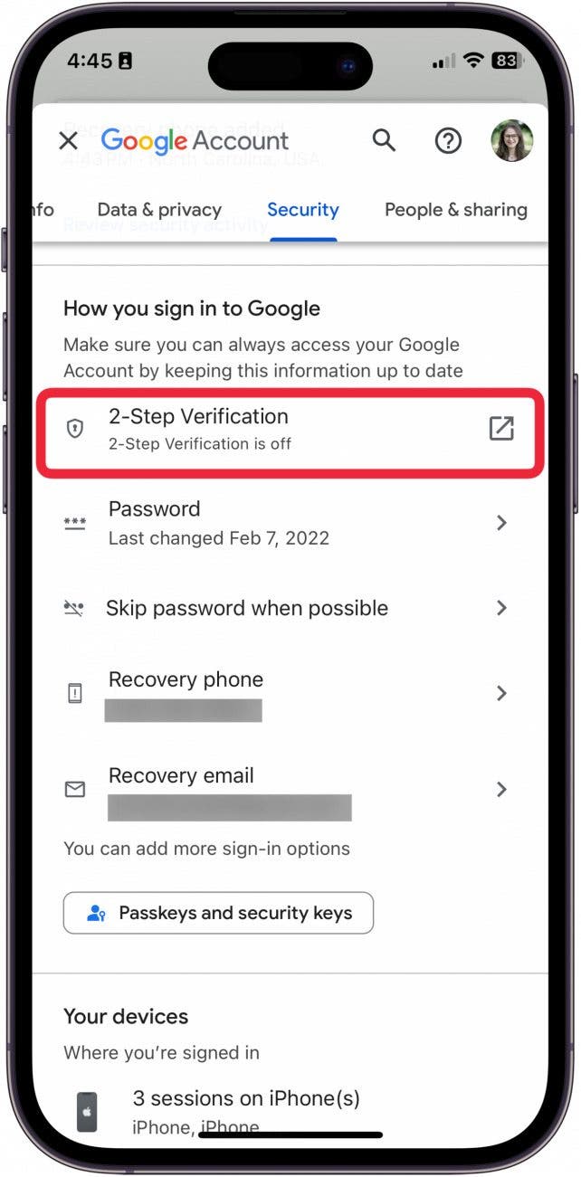 autenticación de dos factores gmail