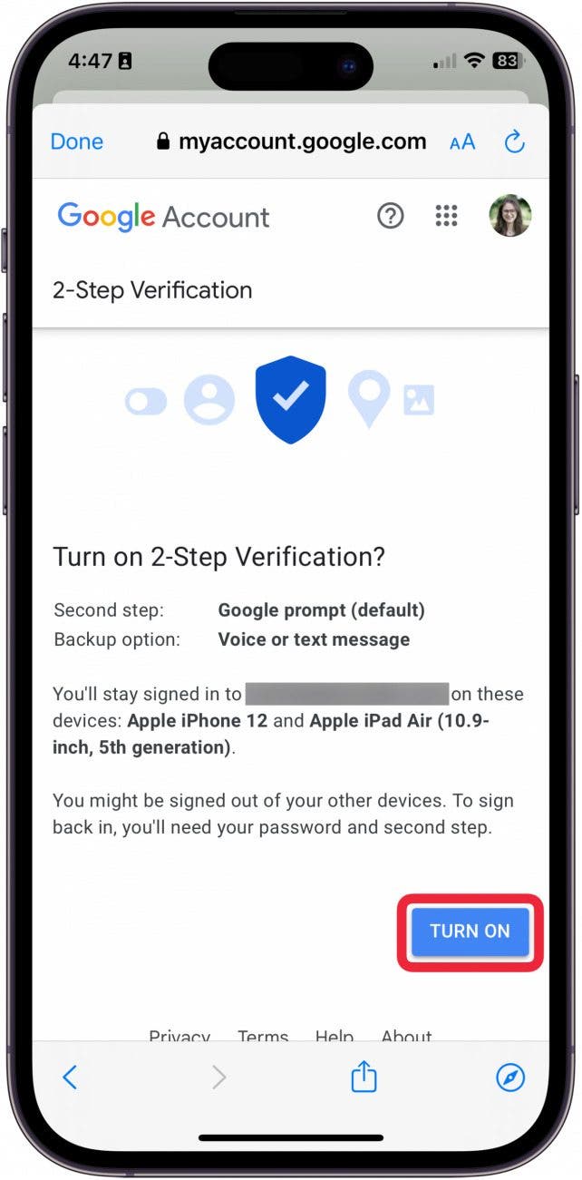 autenticación de doble factor de gmail