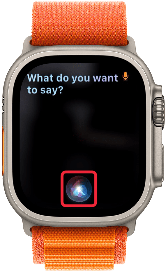 Interfaz Siri del Apple Watch que pregunta qué quiere decir el hablante en su mensaje de texto.