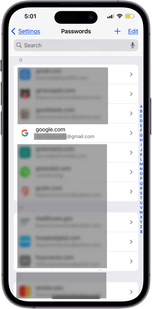 toca la cuenta de Google para la que deseas restablecer la contraseña