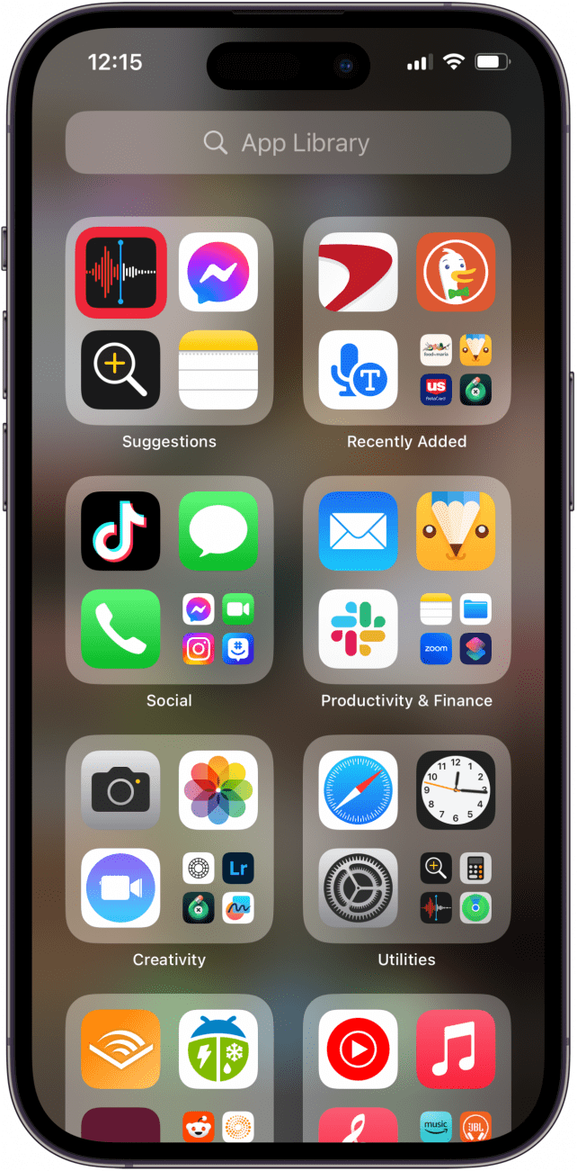 Abra la aplicación de notas de voz para grabar llamadas en el iPhone.
