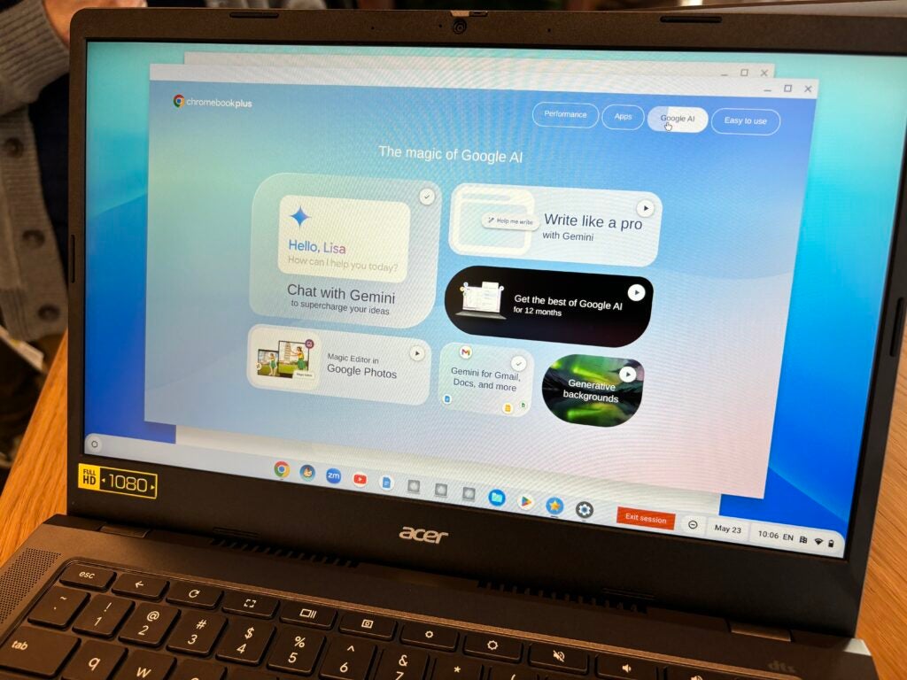 Google Géminis en Chromebook Plus