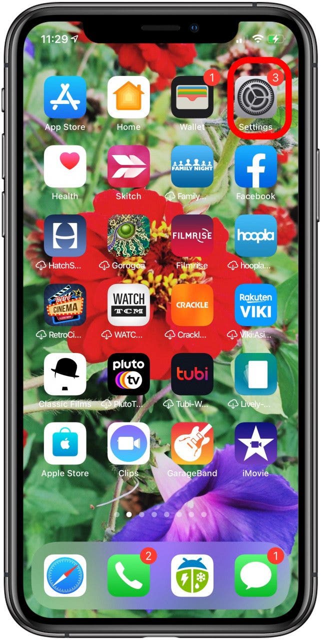 aplicación de configuración de iphone