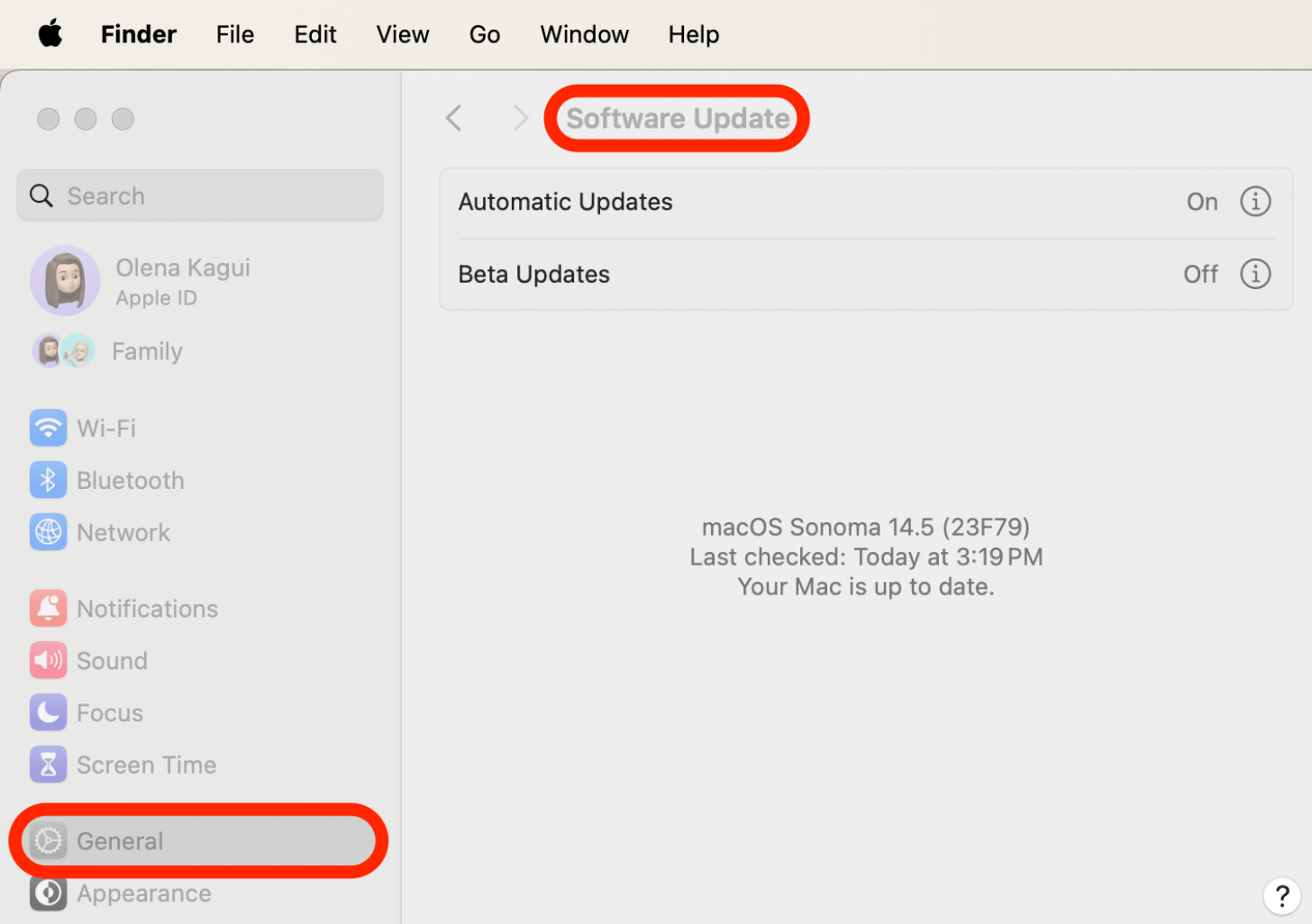 A continuación, vea si hay una actualización disponible para su Mac.