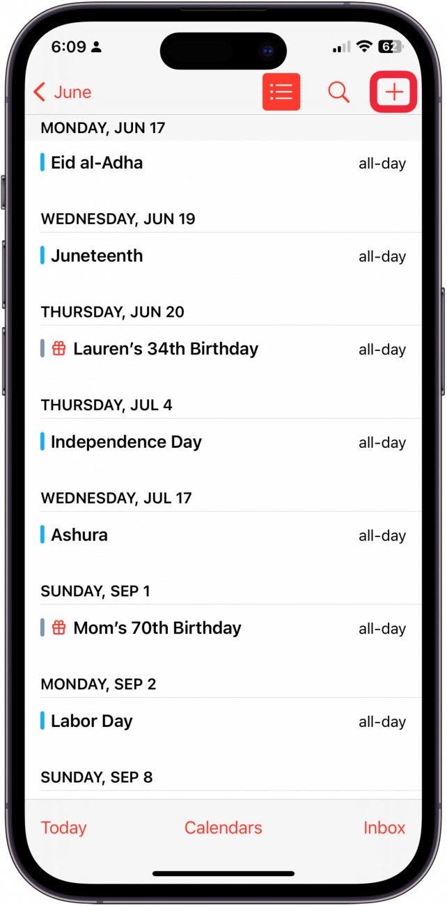 cómo poner eventos en el calendario del iPhone