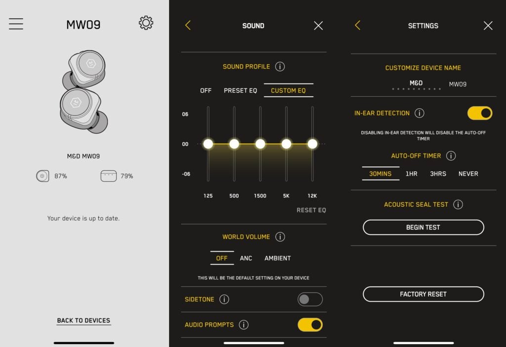 Aplicación de control Master Dynamic MW09