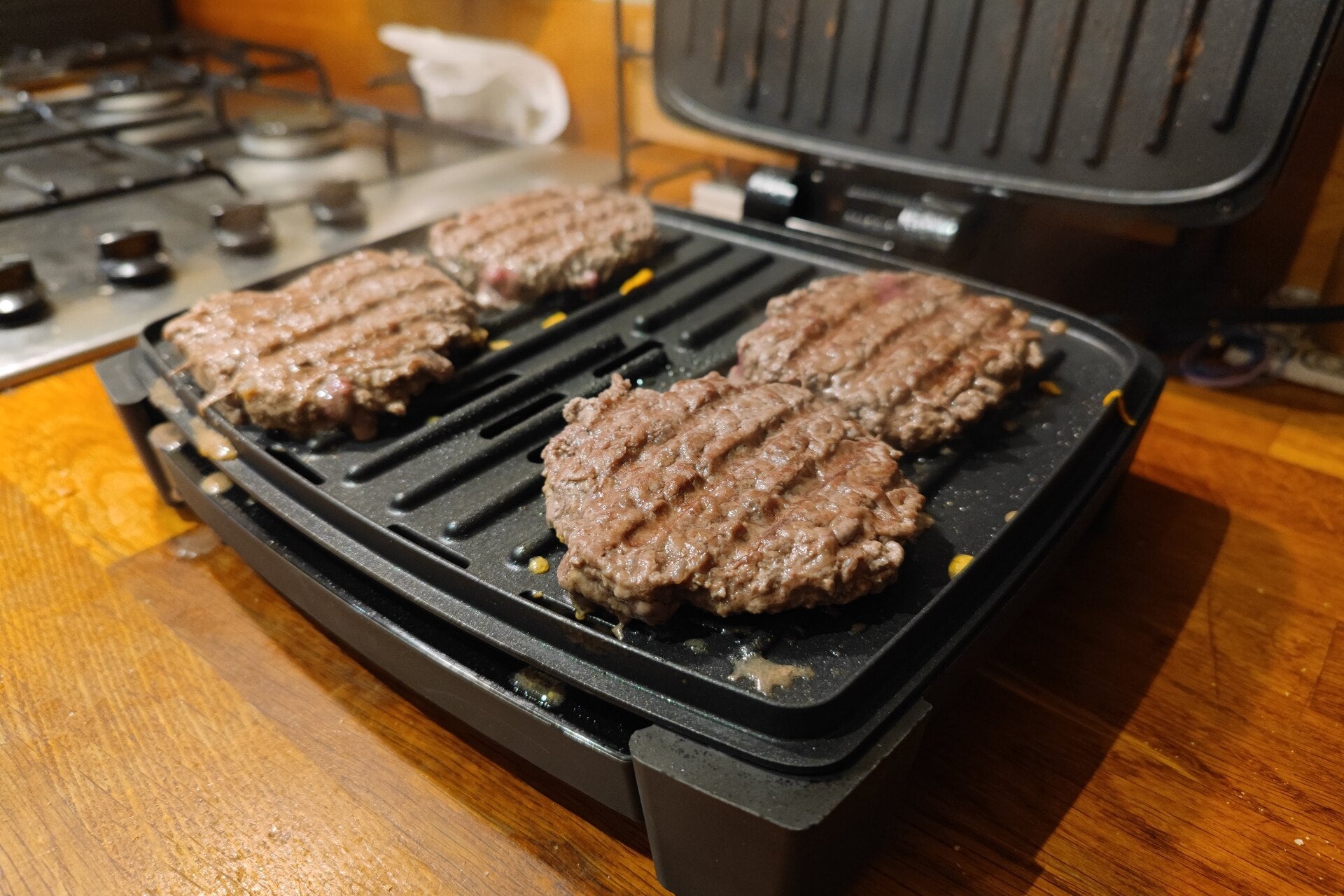 Hamburguesas medianas Immersa Grill de George Foreman