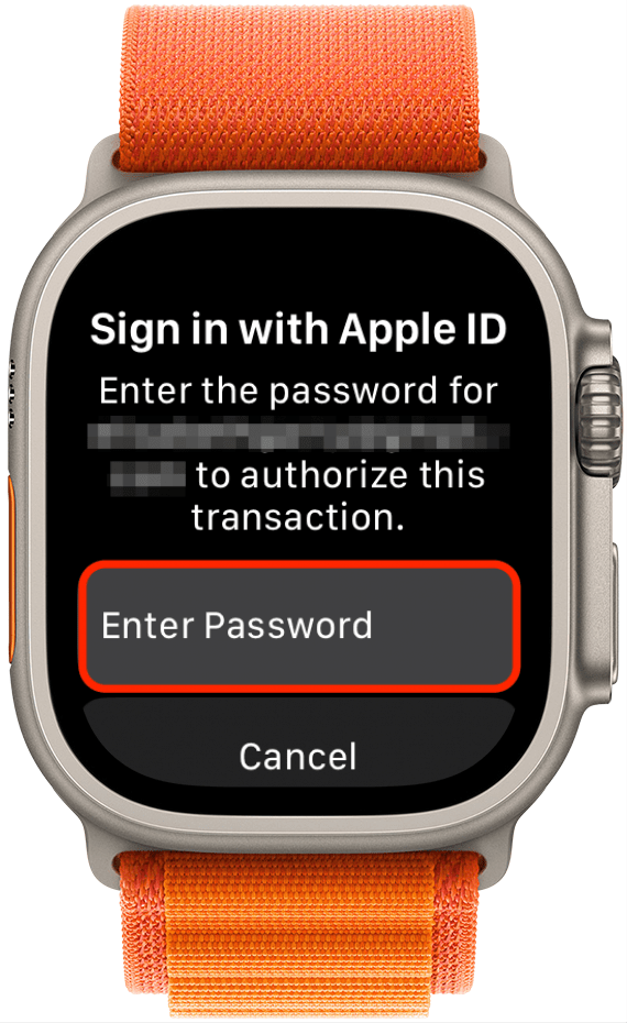 Ingresar la contraseña del ID de Apple