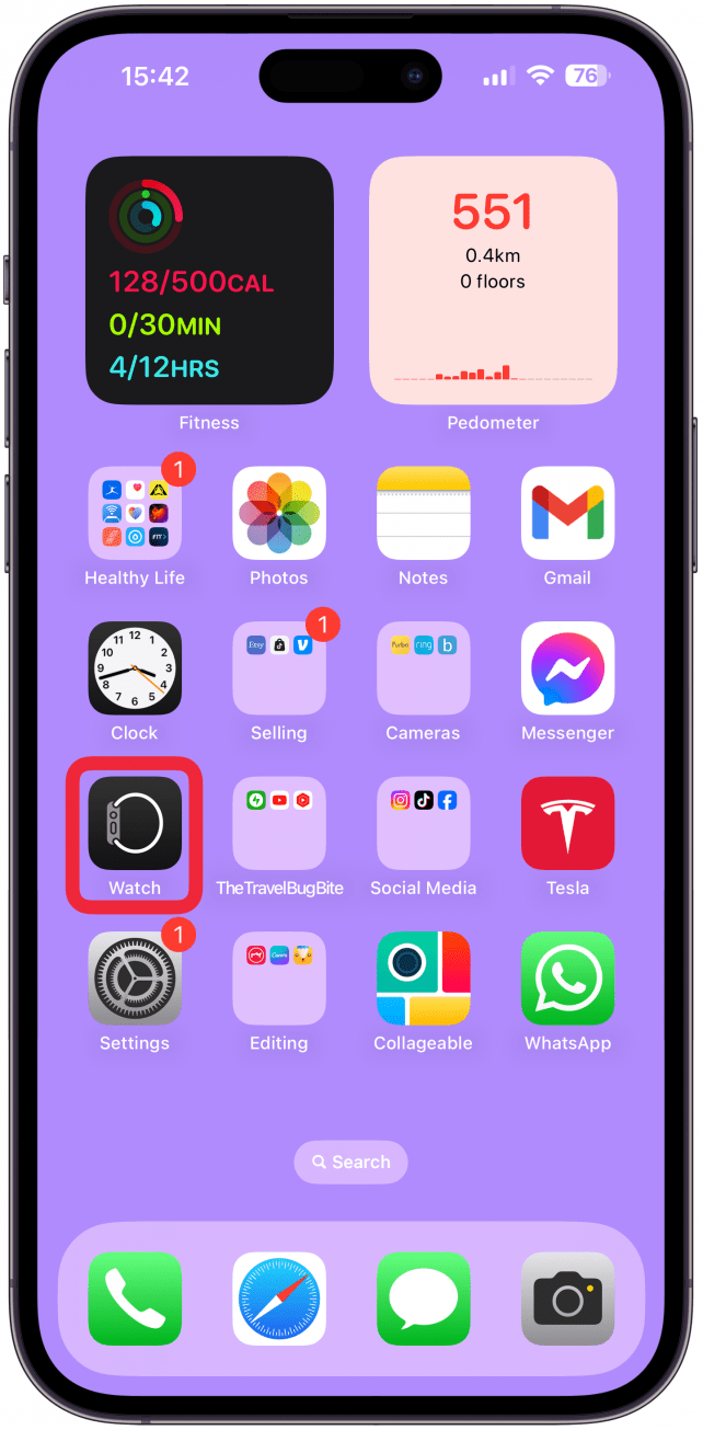 Abre la aplicación Watch en tu iPhone y navega hasta la pestaña Mi Watch si aún no estás allí.