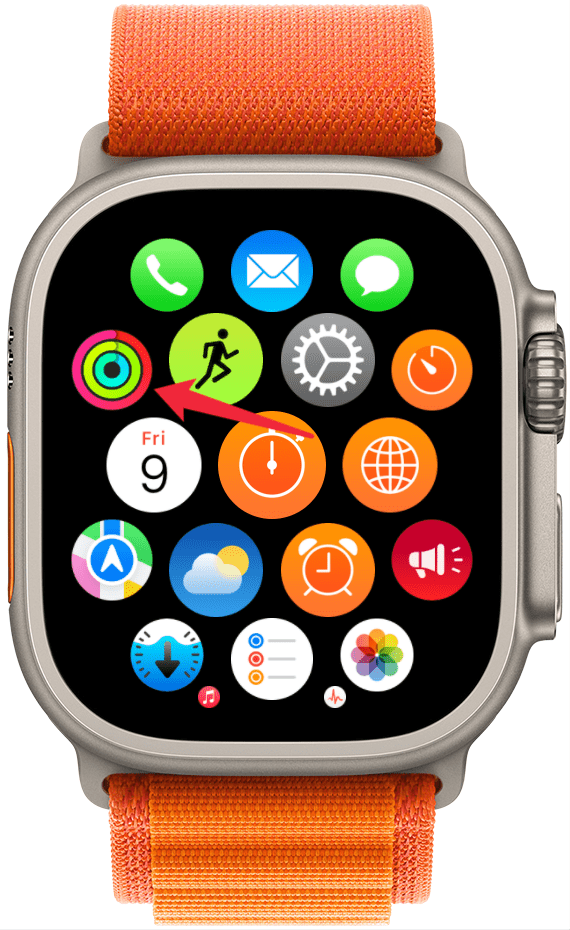 Toca los anillos de actividad en tu Apple Watch.