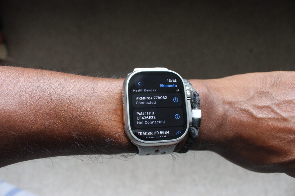 Garmin HRM-Pro Plus conectado al Apple Watch Ultra