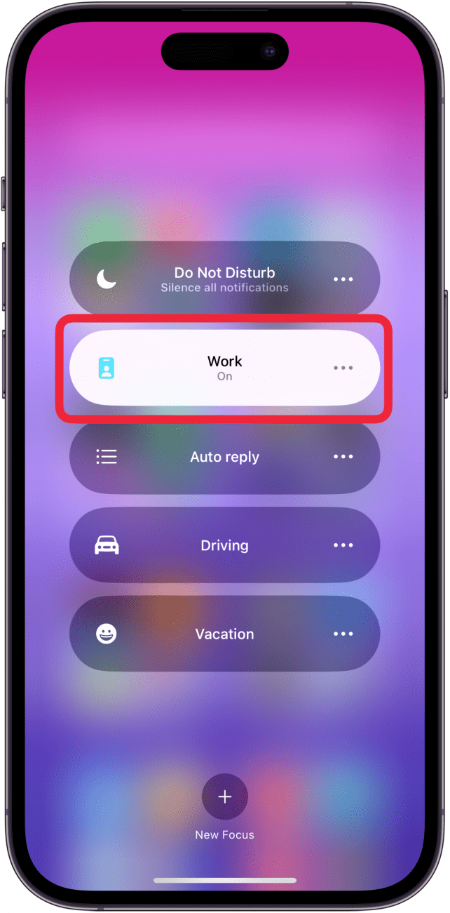 Toque No molestar o Modo de enfoque si las notificaciones están silenciadas en el iPhone.