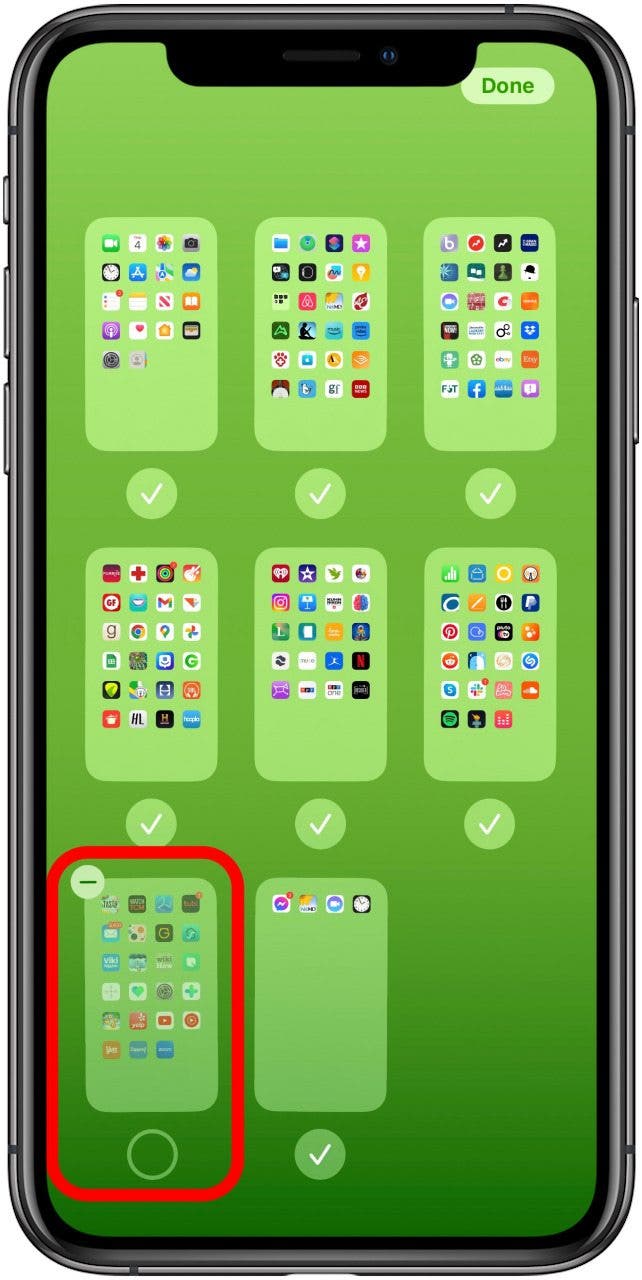 toque la pantalla de inicio no marcada para mostrar aplicaciones ocultas