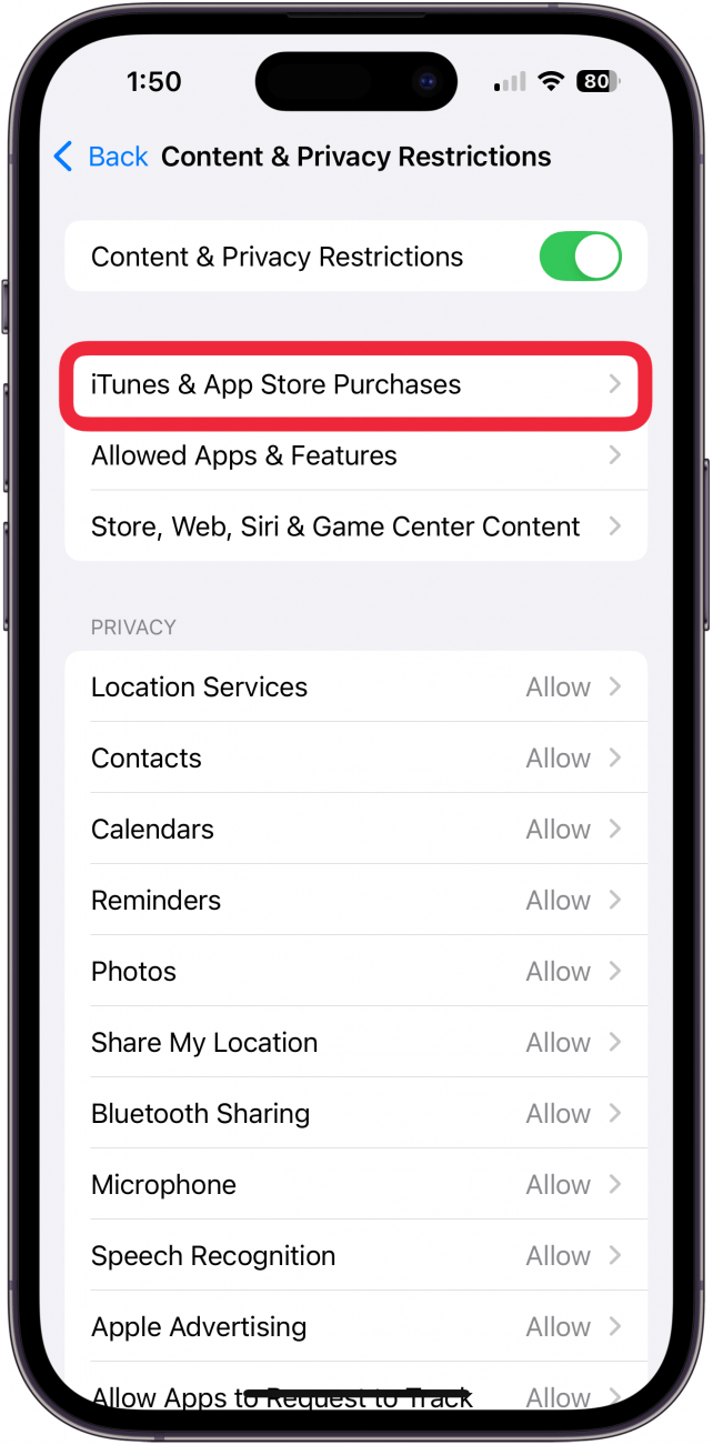 Toca Compras en iTunes y App Store.