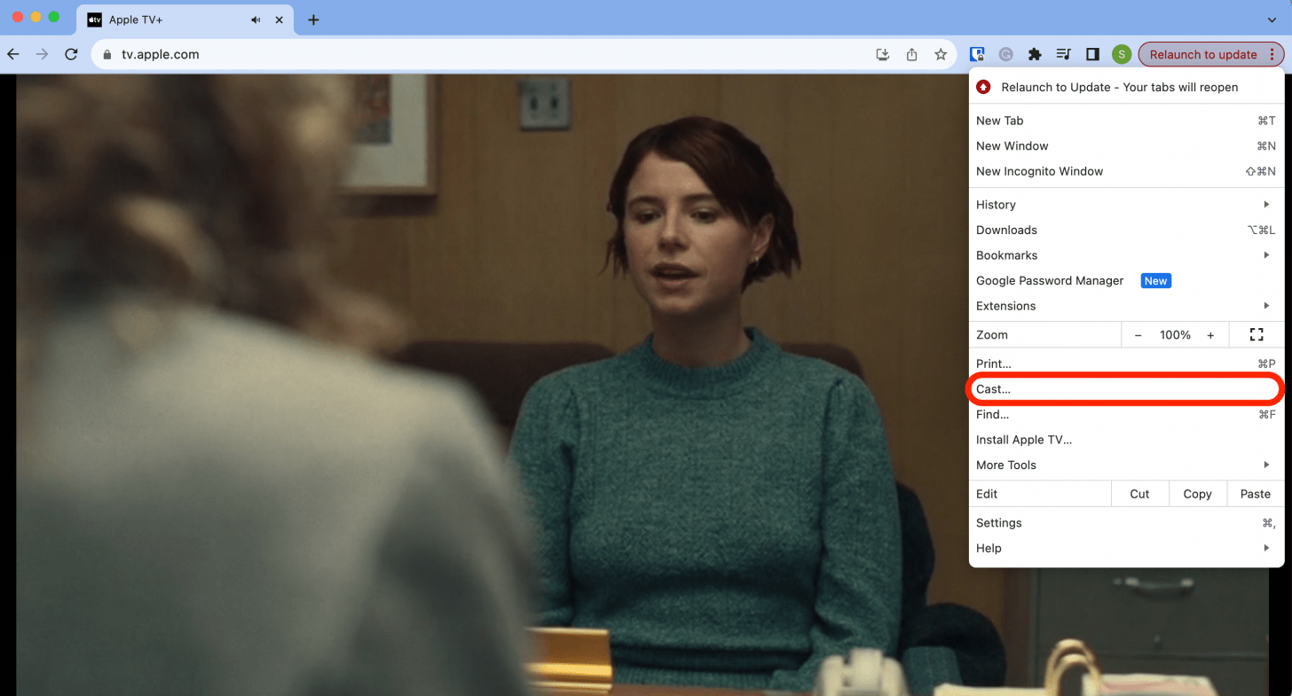 Toca Transmitir para reproducir tu programa o película.