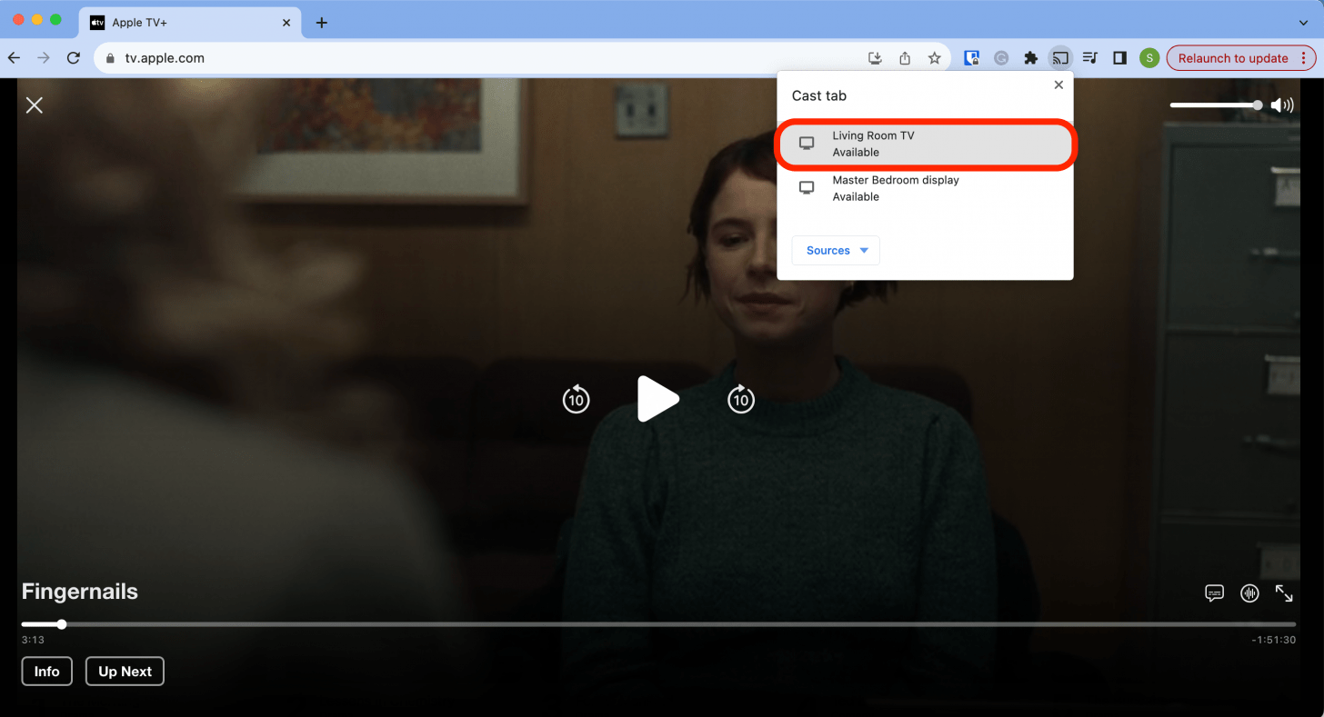 Seleccione el dispositivo Chromecast.