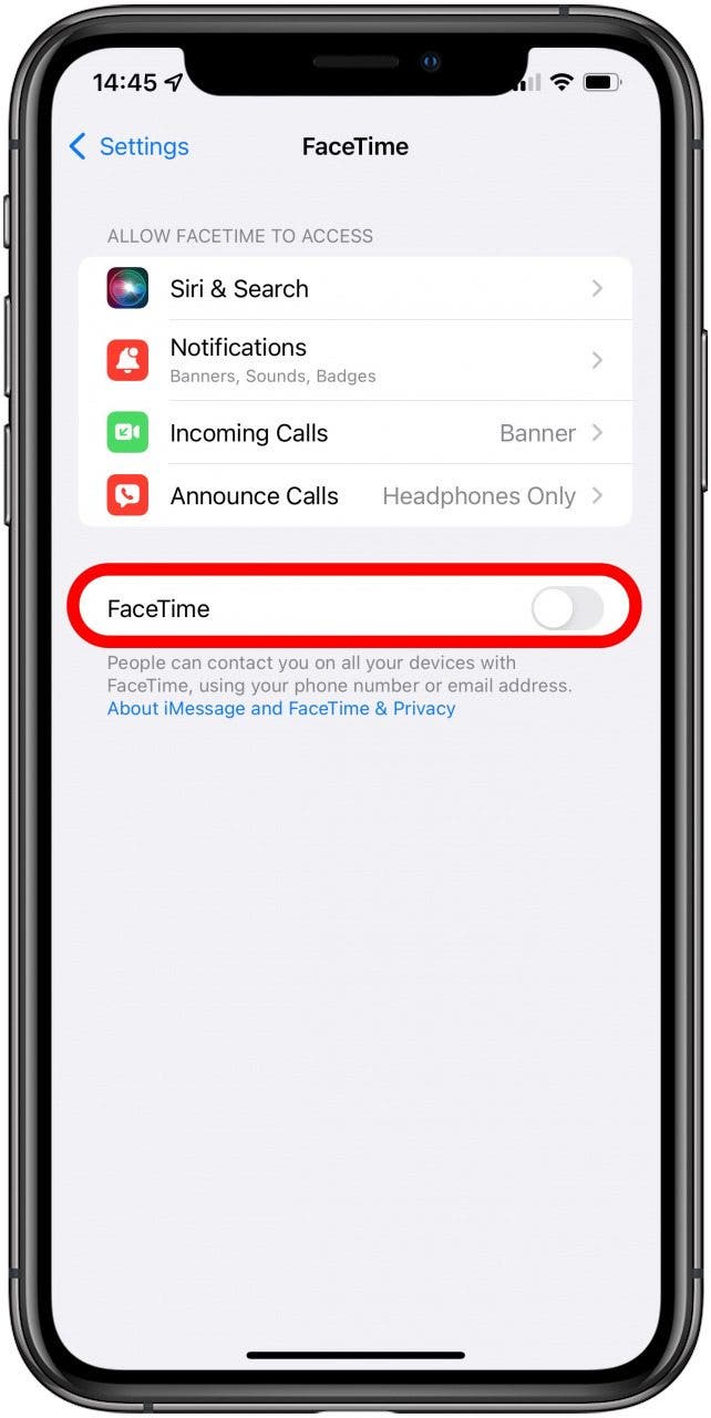 Desactivar FaceTime: imessage y facetime no funcionan	