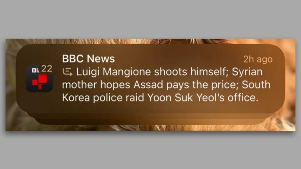 Resumen de IA de BBC News incorrecto