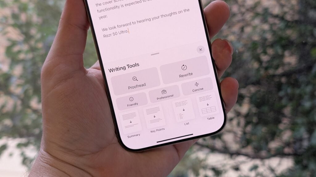 Uso de las herramientas de escritura de Apple Intelligence