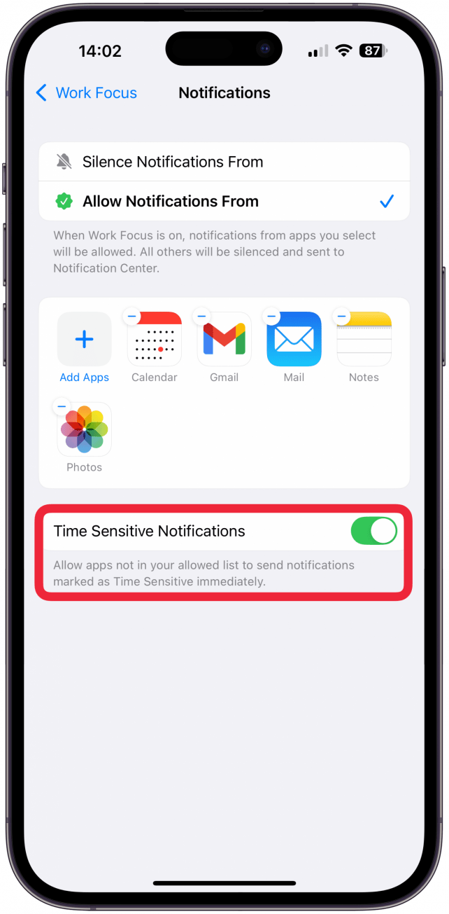 Los pasos para seleccionar aplicaciones son los mismos que para seleccionar personas. La única diferencia es que en la parte inferior, puedes decidir si deseas activar o desactivar las notificaciones urgentes. Recomiendo activar esto en caso de que haya una emergencia, como que un hacker intente iniciar sesión en sus redes sociales o correo electrónico. Cualquier cambio que realice se guardará automáticamente.