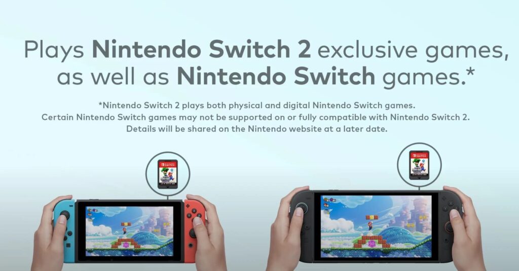 Advertencia de compatibilidad con versiones anteriores del Switch 2