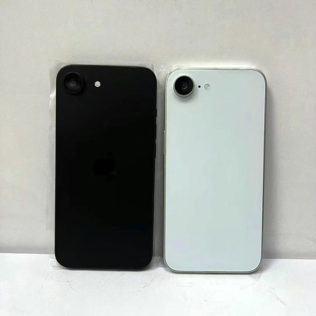 Modelos ficticios de iPhone SE 4 en blanco y negro