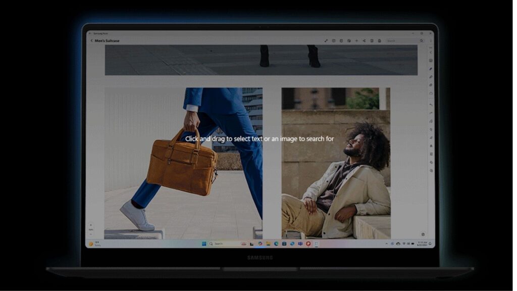 AI Seleccione para buscar en uso en Samsung Book 5 Pro