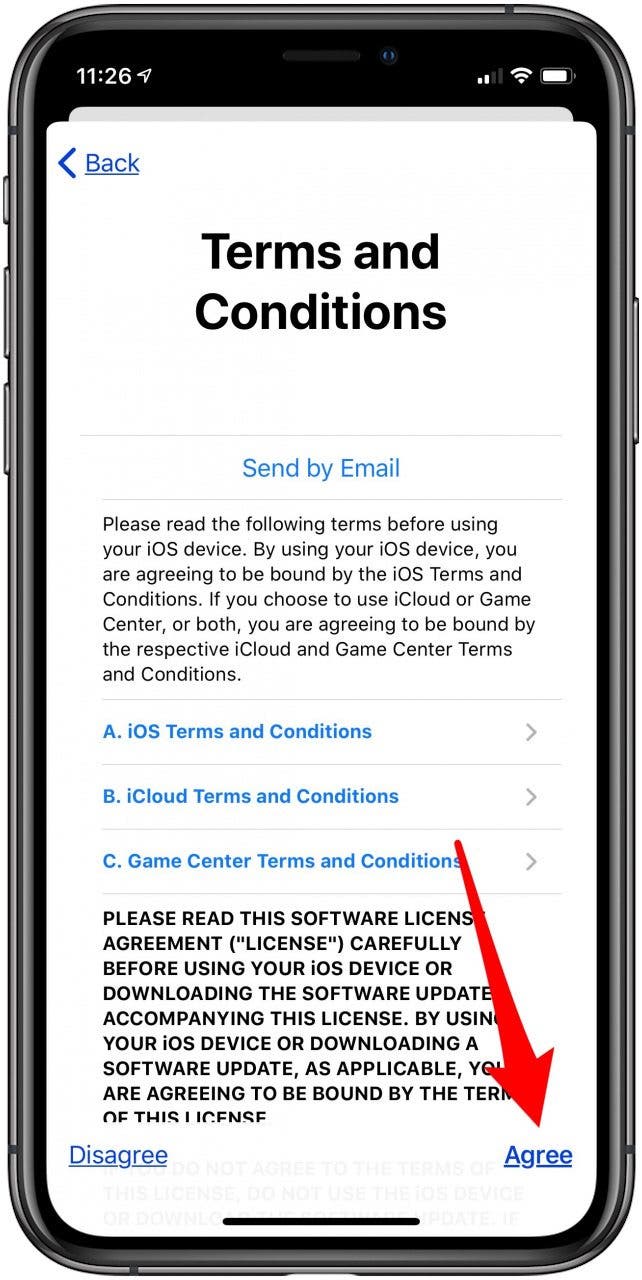 Acepta términos y condiciones de ID de Apple