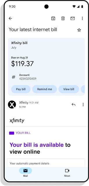 Gmail-Bills-Summary-Card