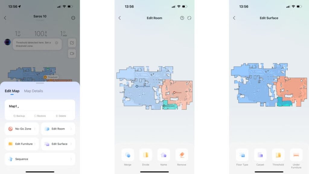 Roborock Saros 10 App Map Control