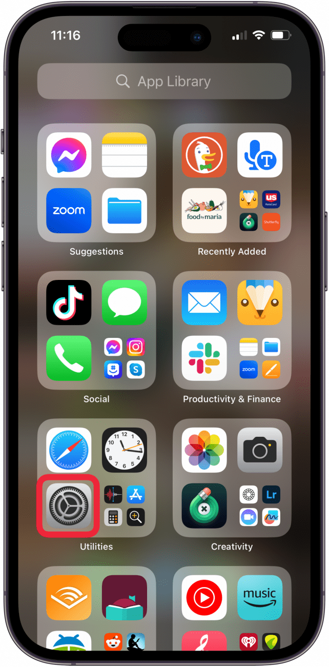 Abra la aplicación de configuración de iPad o iPhone