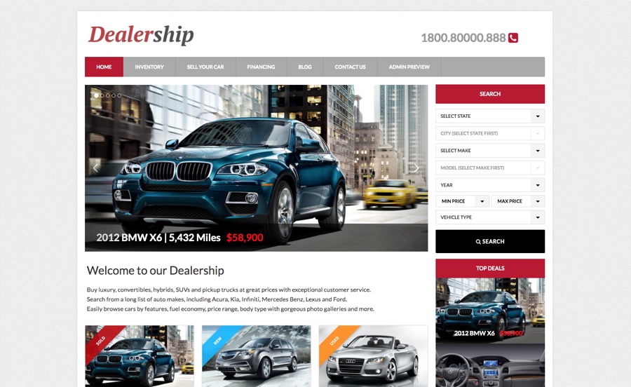 Thème WordPress pour concessionnaire automobile